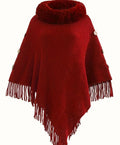 Plush female poncho/shawl.