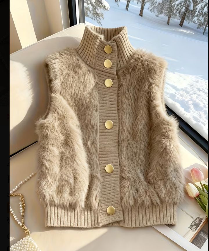 Autum/winter Faux Hairy Vest.