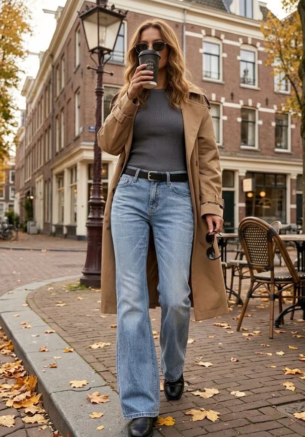 Low-Rise Bootcut Jeans.